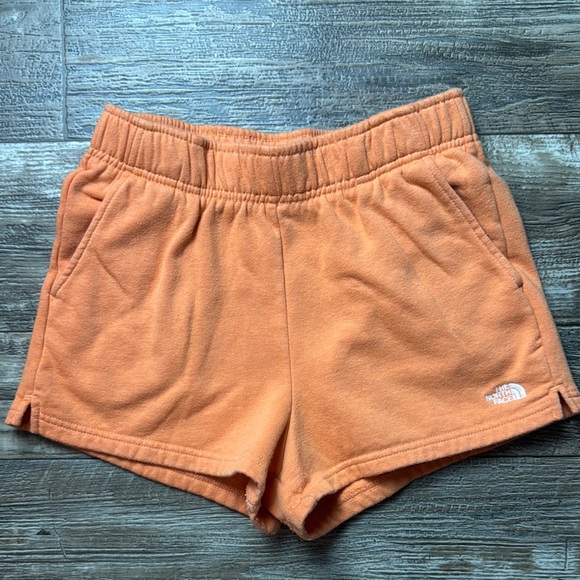The North FaceWomen  Burnt Orange Fleece Shorts, Size Small - Picture 1 of 9